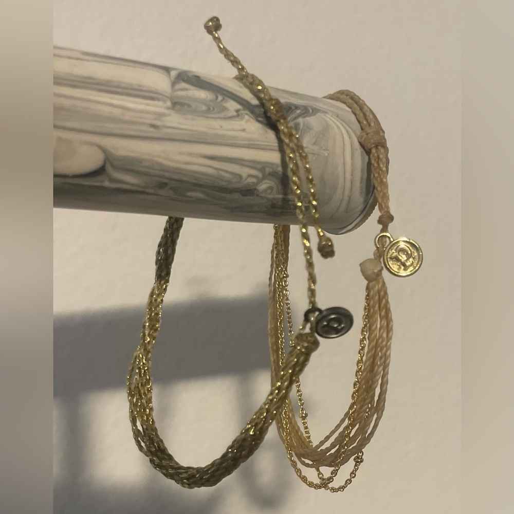 Pura Vida Gold and Tan Bracelet Duo